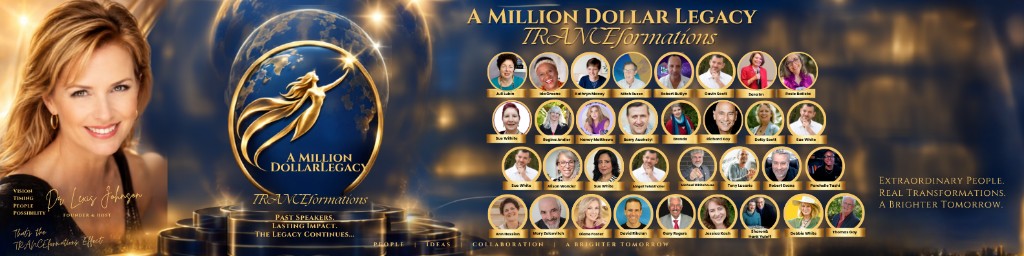 Dr. Lexis Johnson, the Million Dollar Legacy trophy, and past TRANCEformations speakers